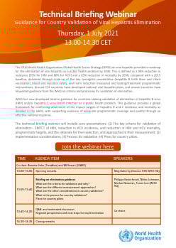 Webinar on Guidance for Country Validation of Viral Hepatitis Elimination