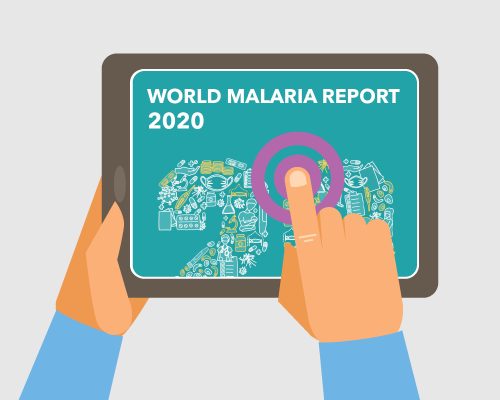 Illustration of hands holding tablet